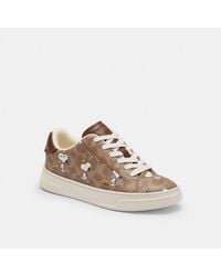 COACH - X Peanuts High Line Sneaker In Signature Canvas With Snoopy Print - Lyst