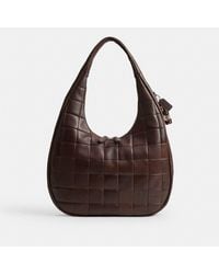 COACH - Alter/ego Large Crescent Shoulder Bag In Checkerboard Upcrafted Leather - Lyst