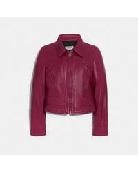 pink coach jacket womens