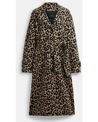 COACH - Leopard Oversized Trench Coat - Lyst