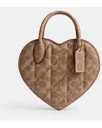 COACH - Heart Bag With Quilting - Beige | Leather - Lyst