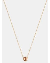 COACH - Signature Enamel Coin Pendant Necklace - Lyst