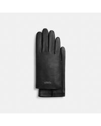 COACH - Women's Leather Tech Gloves - Lyst