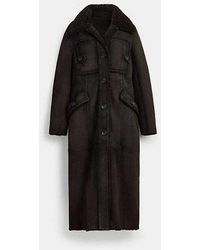 COACH - Gabardina Larga De Borrego - Lyst