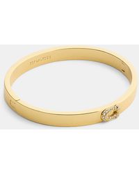 COACH - Pavé C Hinged Bangle - Lyst