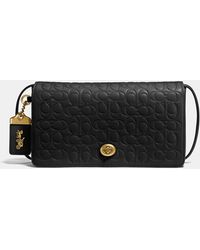 COACH Dinky In Signature Leather - Black