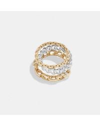 COACH - Ringset Aus Verschiedenen Signature-Ketten - Lyst