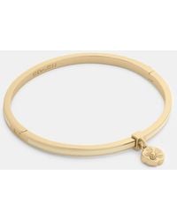 COACH - Tea Rose Charm Enamel Thin Hinged Bangle - Lyst