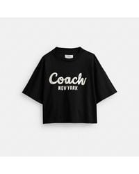 COACH - Cursive Signature Cropped T Shirt - Lyst