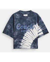 COACH - Tie Dye Cursive Signature Cropped T Shirt In Organic Cotton - Lyst