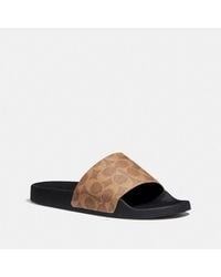 COACH - Udele Coated Canvas Slide Slipper - Lyst