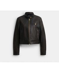 COACH - Loved Leather Heritage C Racer Jacket - Lyst
