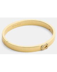 COACH - Pavé C Hinged Bangle - Lyst