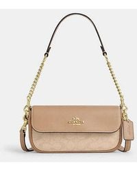 COACH - Hailey Flap Bag With Signature Canvas - Lyst