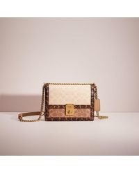 COACH - Restored Hutton Shoulder Bag In Blocked Signature Canvas With Snakeskin Detail - Lyst