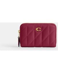 COACH - Essential Small Zip Around Card Case With Pillow Quilting - Lyst