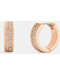 COACH - Pavé C Huggie Earrings - Lyst