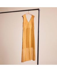 COACH - Restored Sleeveless Dot Print V Neck Dress - Lyst