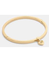 COACH - Heart Charm Thin Hinged Bangle - Lyst