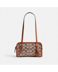 COACH - Swing Zip Bag 20 In Crystal Signature Jacquard - Lyst