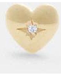 COACH - 14 K Heart Single Stud Earring - Lyst