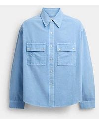 COACH - Long Sleeve Canvas Shirt - Lyst