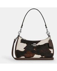 COACH - Borsa A Tracolla Teri Con Stampa Mucca - Lyst