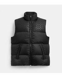 COACH - Down Puffer Vest In Recycled Polyester - Lyst