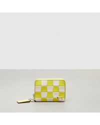 COACH - Zip Around Wallet In Checkerboard Upcrafted Leather - Lyst