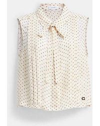 COACH - Cropped Sleeveless Blouse - Lyst