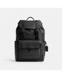 COACH - League Flap Backpack - Grey | Leather - Lyst