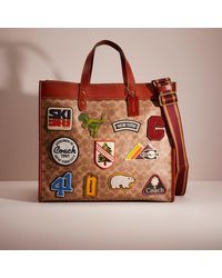 COACH - Restored Field Tote 40 In Signature Canvas With Patches - Lyst