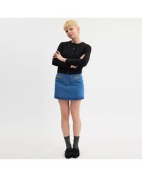 COACH Heritage C Knit Skirt in Blue | Lyst