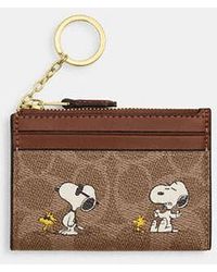 COACH - Coach X Peanuts Mini Id Case With Snoopy Print - Lyst