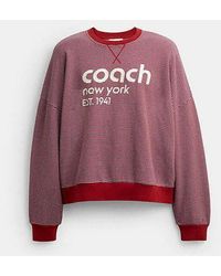 COACH - Striped Crewneck Sweatshirt - Lyst