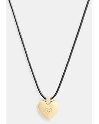 COACH - Signature Heart Cord Pendant Necklace - Lyst
