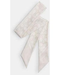 COACH - Textured Signature Print Silk Skinny Scarf - Lyst