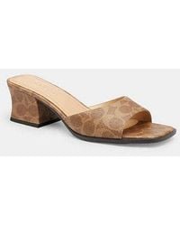 COACH - Sculpted C Block Heel Sandal - Lyst