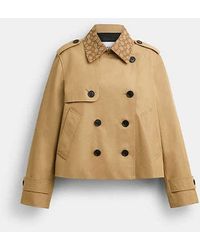 COACH - Gabardina corta con cuello de firma - Lyst