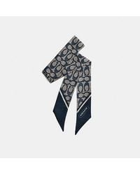 COACH - Textured Print Silk Scarf - Lyst