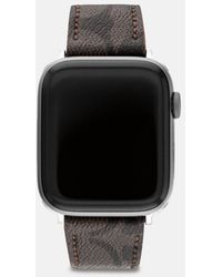 Coach Apple Watch Signature Canvas Strap, 42mm & 44mm - Black