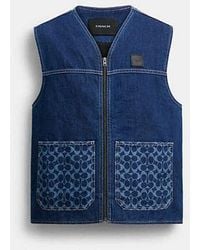 COACH - Denim Work Vest - Lyst