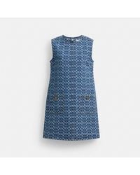 COACH - Signature Denim Mini Dress In Organic Cotton - Lyst