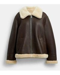 COACH - Aviator Shearling Jacket - Lyst