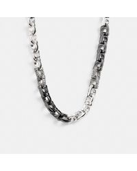 COACH - S Pavé Signature Link Collar Necklace - Lyst