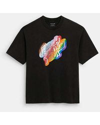 COACH - Rainbow New York T-shirt - Black, Size Large | Organic Cotton - Lyst