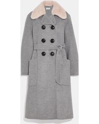 COACH Luxury Wool Trench Coat - Gray