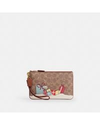 COACH - Essential Small Wristlet In Signature Canvas With Holiday Gifts - Lyst