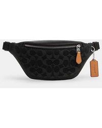 COACH - Warren Mini Belt Bag - Black | Denim - Lyst