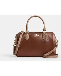 COACH - Rowan Satchel Bag With Signature Canvas - Lyst